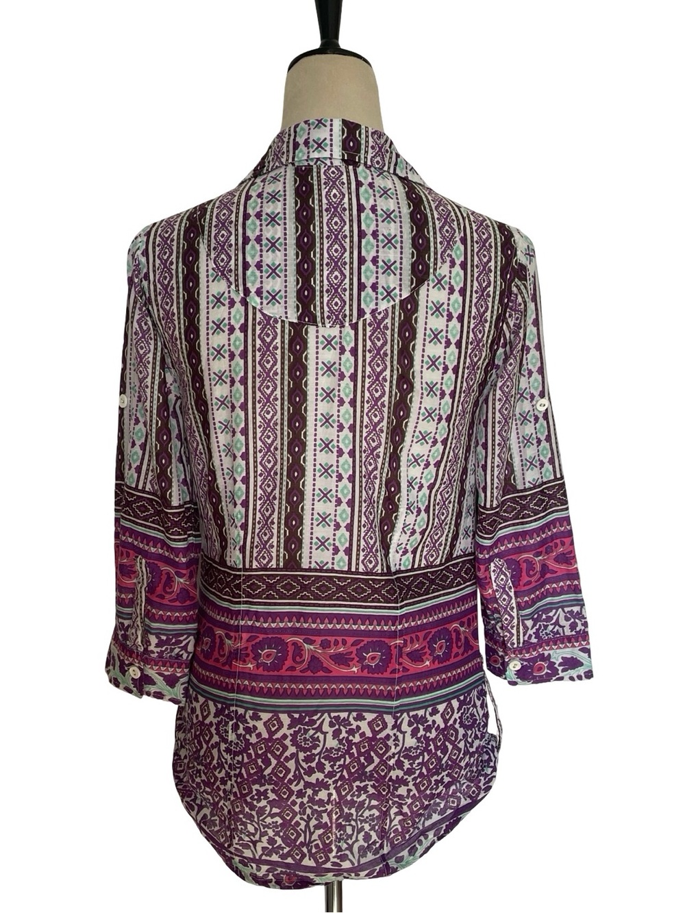 RAGA Purple Multi-Pattern Button Down Shirt - Picture 2 of 5